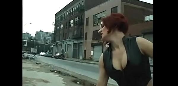  Redhead whore loves to give sex harassment and a nasty bitch outdoors